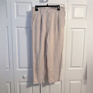LOFT Linen / Vicose Light Tan Pants